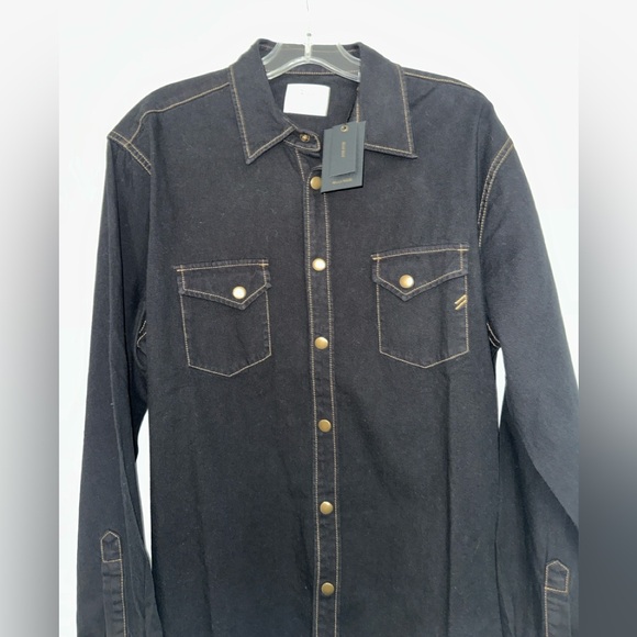 Billy Reid Shoals Black Denim Button-Up Shirt. Size L - Picture 13 of 13